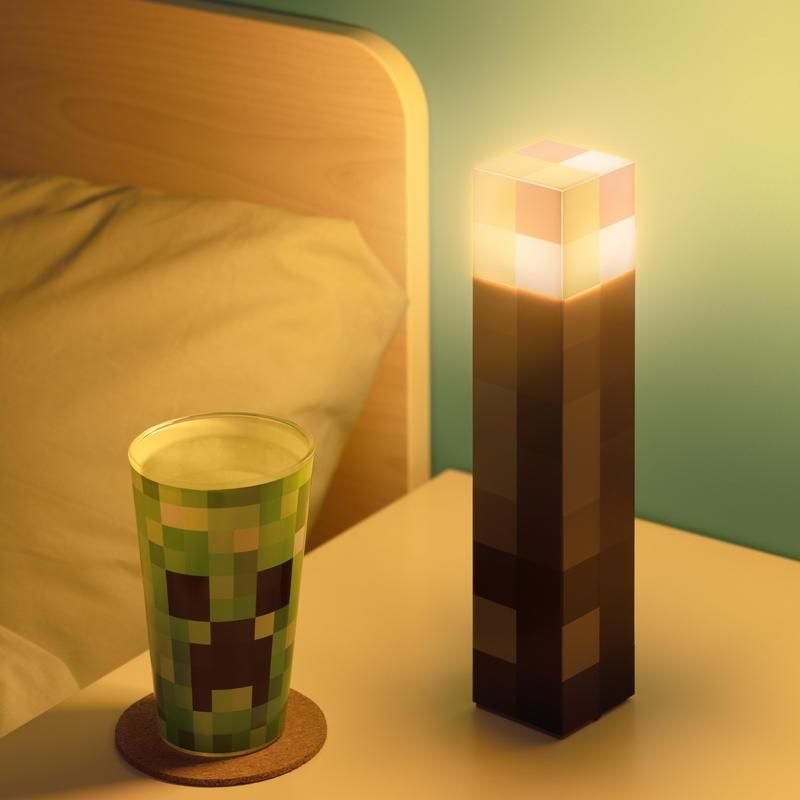 Lampă de noapte Paladone Minecraft Torch Light Alb Cald
