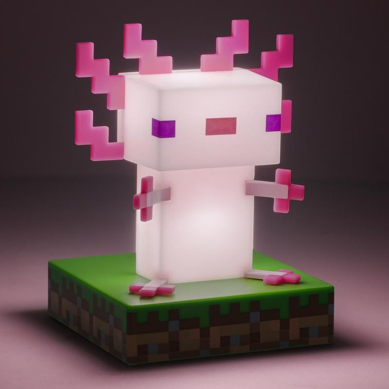 Lampă de noapte Paladone Minecraft Axolotl Icon Light V2
