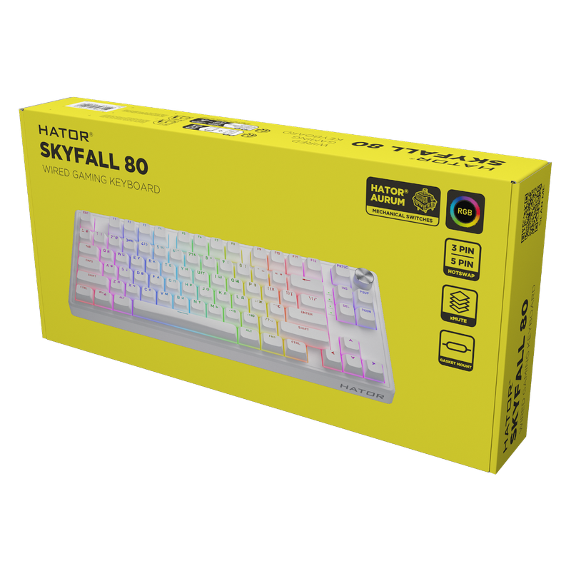 Tastatură HATOR Skyfall 80 Mecanic Alb