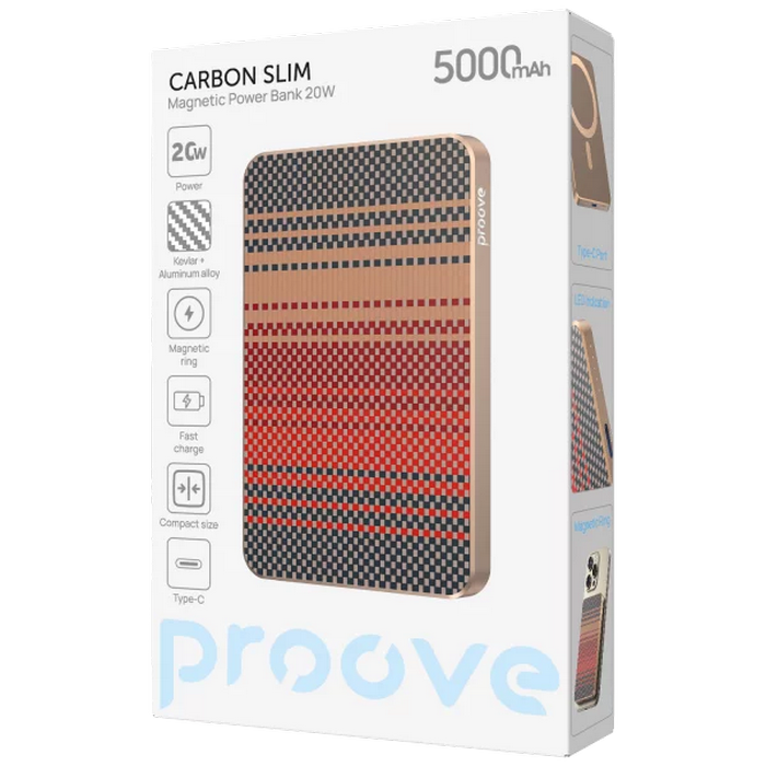 Acumulator extern Proove Carbon Slim 20W Bronz
