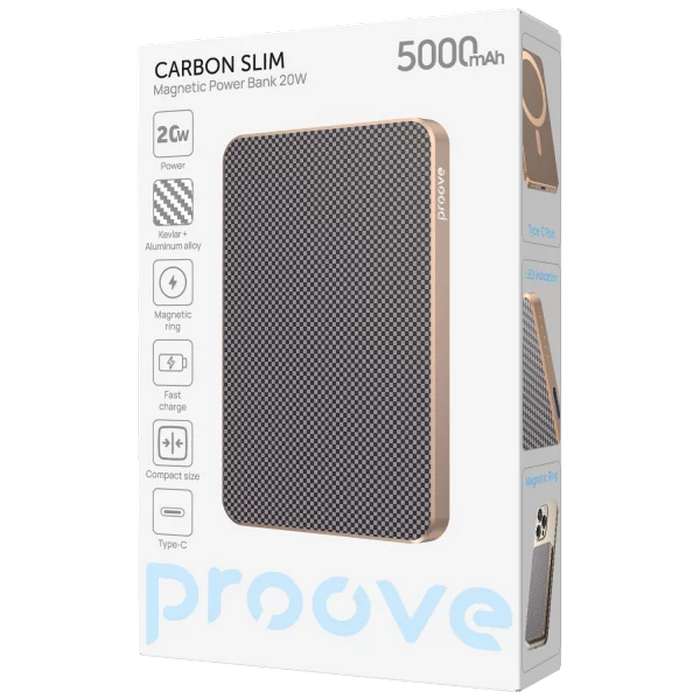 Acumulator extern Proove Carbon Slim 20W Auriu