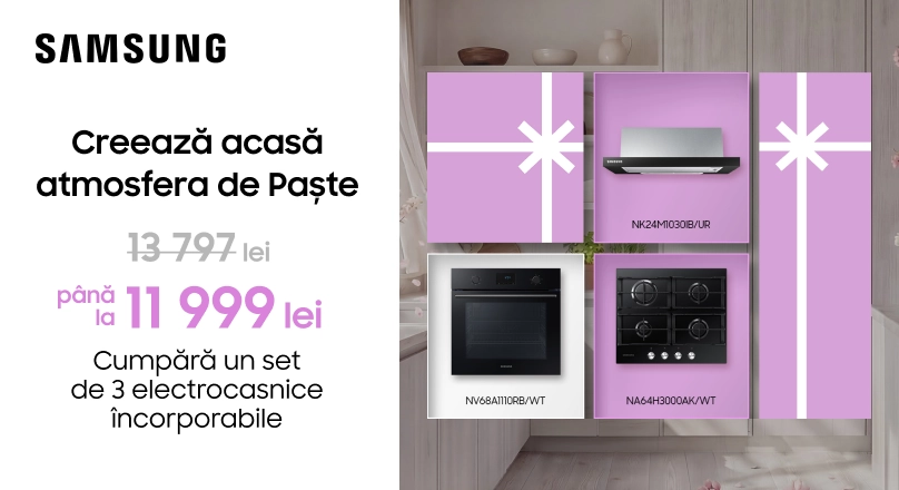 Cumpără un set de 3 electrocasnice încorporabile Samsung la preț special