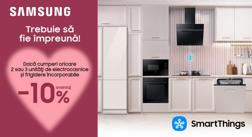 Reducere de -10% la setul de electrocasnice încorporabile Samsung