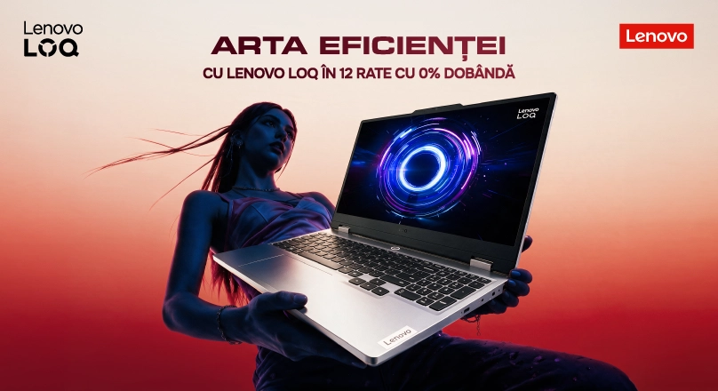 Laptopuri Lenovo în rate cu 0% dobândă pe 12 luni