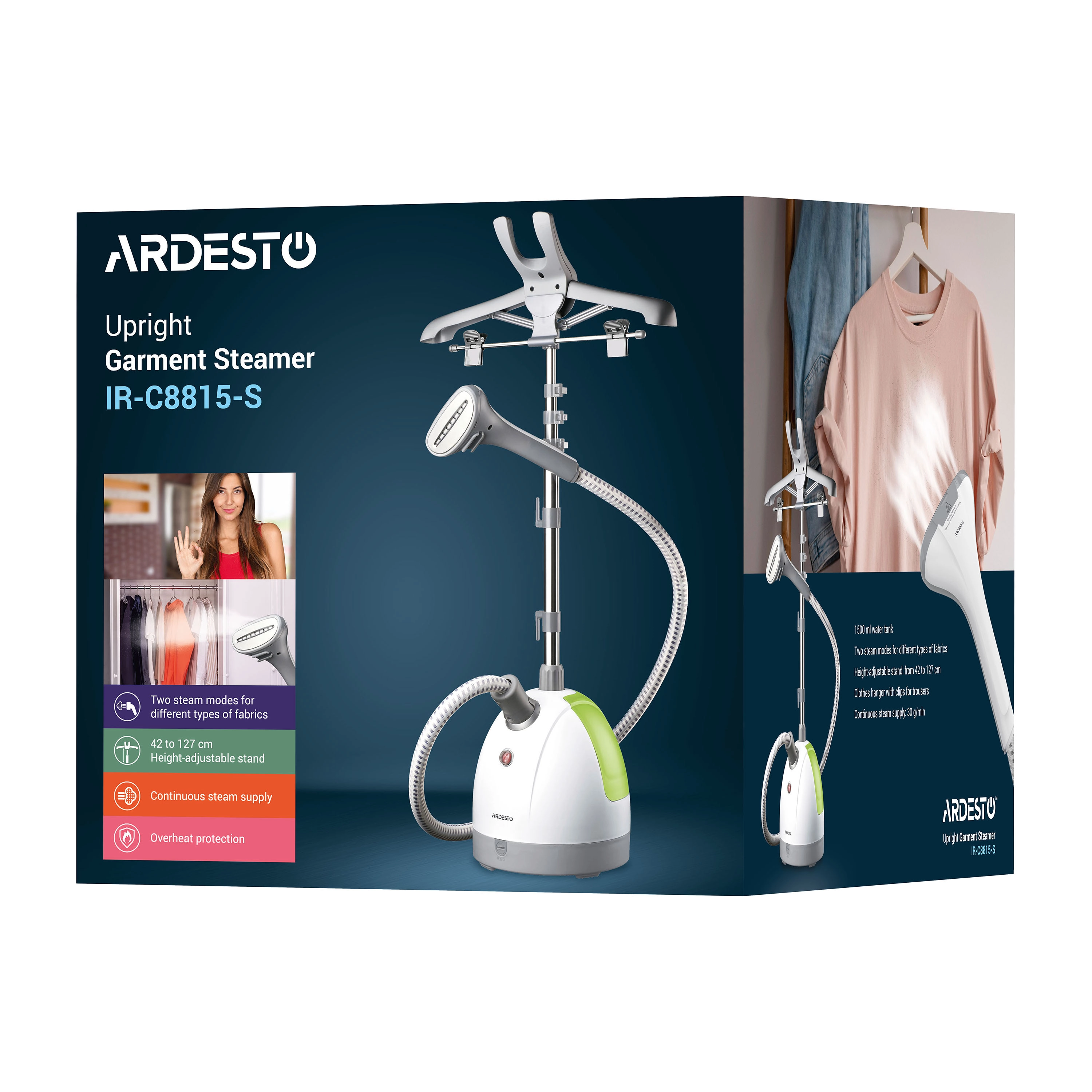 Aparat de călcat cu aburi staționar Ardesto IR-C8815-S Alb