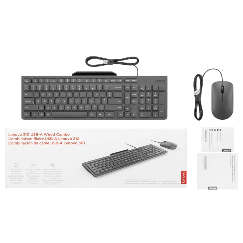 Set Tastatură + Mouse Lenovo 310 Membrană Gri