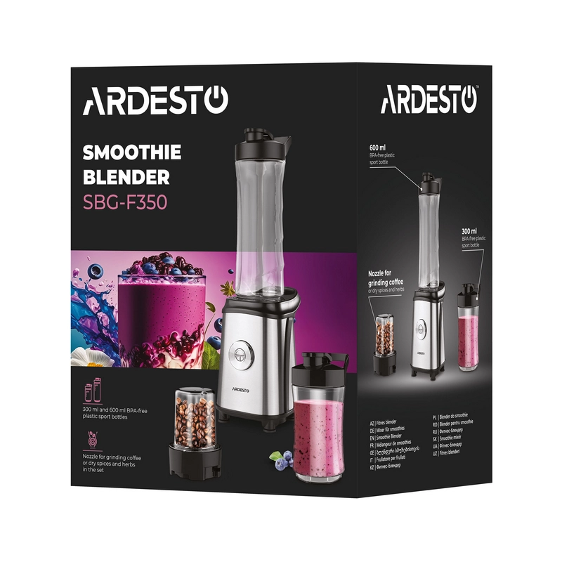 Blender staționar Ardesto SBG-F350 Negru | Inox