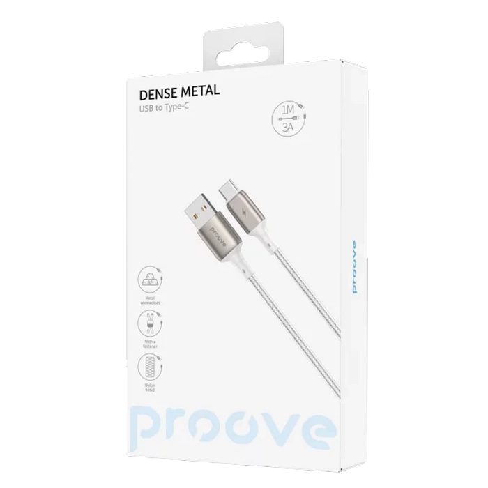 Cablu încărcare și sincronizare Proove Dense Metal Alb