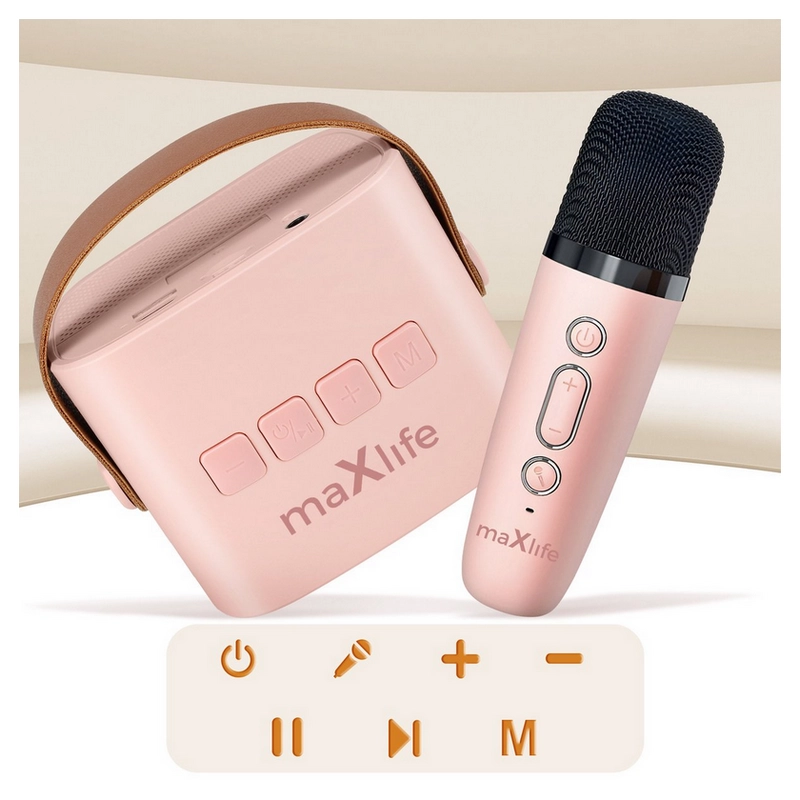 Microfon Karaoke Maxlife MXKS-100 Fără fir Roz