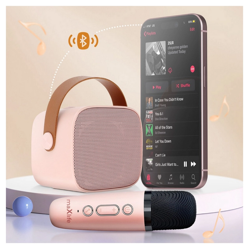 Microfon Karaoke Maxlife MXKS-100 Fără fir Roz