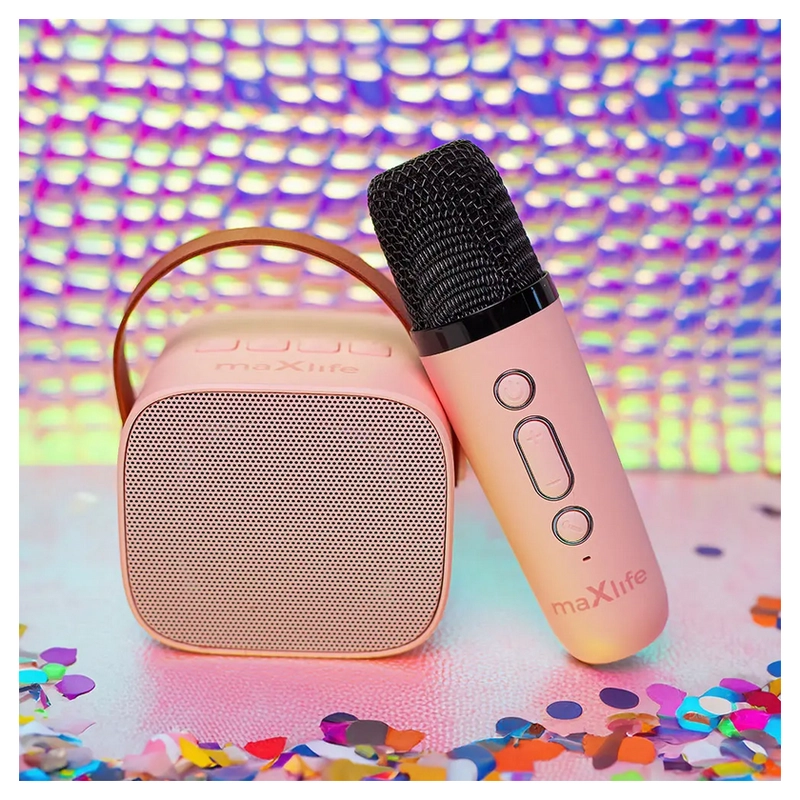 Microfon Karaoke Maxlife MXKS-100 Fără fir Roz