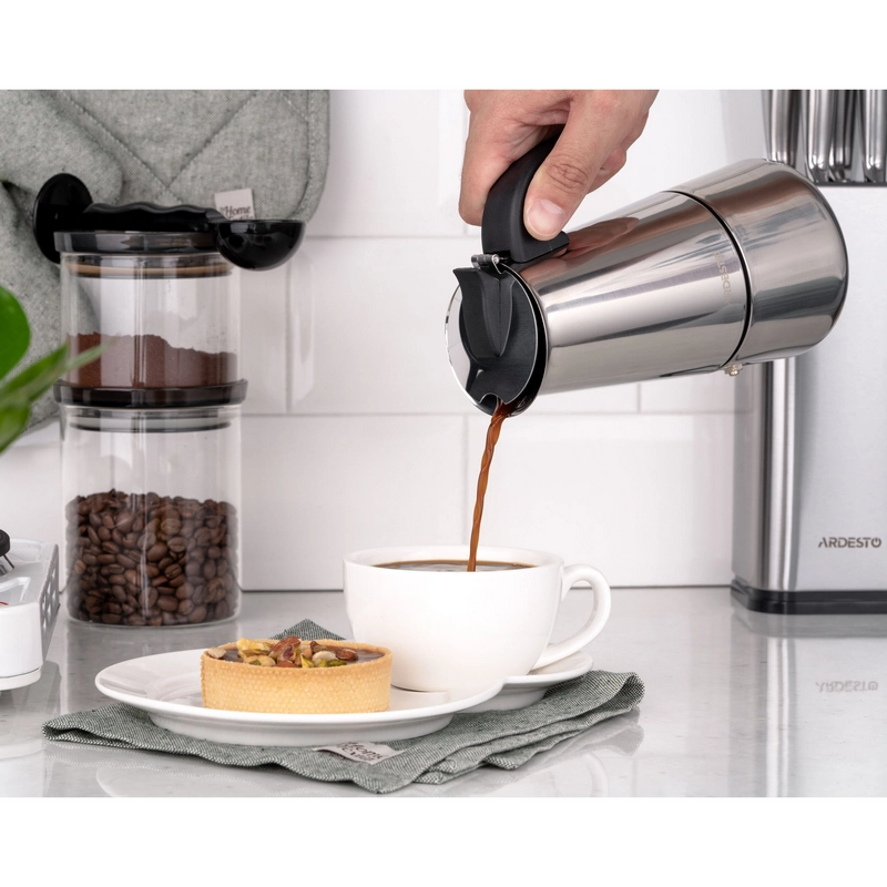 Cafetieră gheizer Ardesto AR0806SS Gemini Apulia Oțel inoxidabil