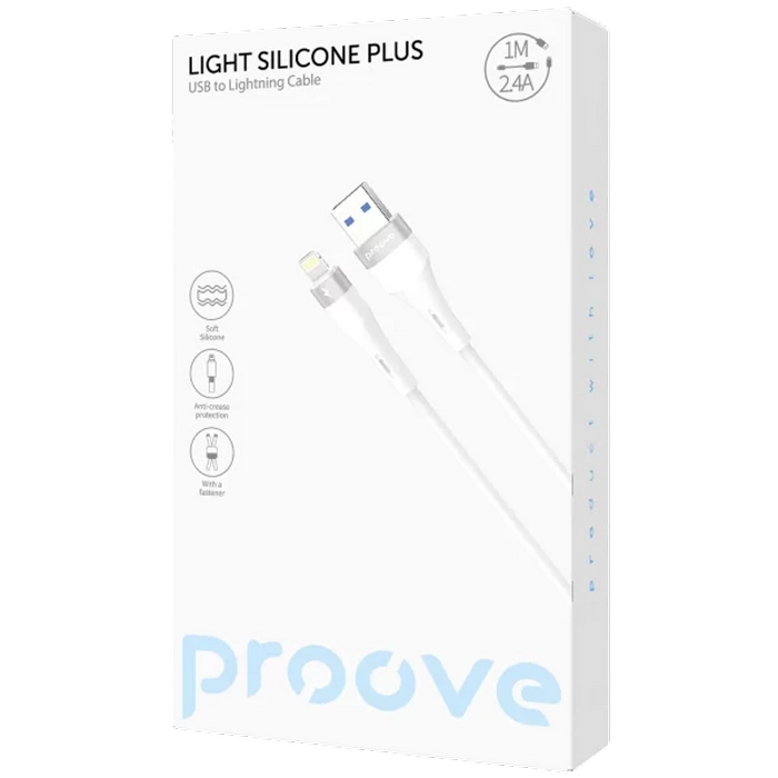 Cablu încărcare și sincronizare Proove Light Silicone Plus Lightning Alb