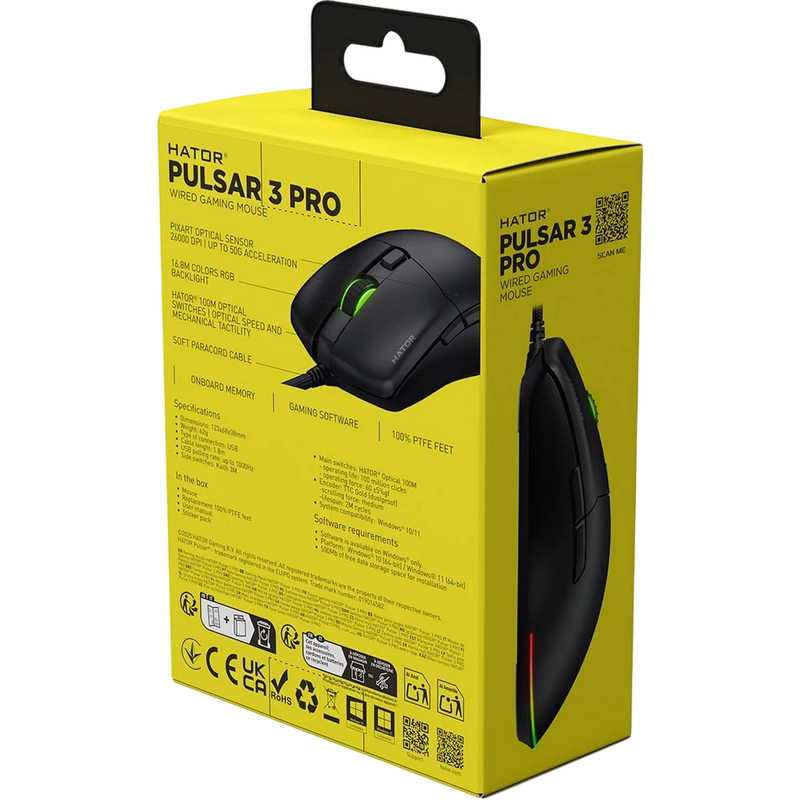 Gaming Mouse HATOR Pulsar 3 Pro Negru