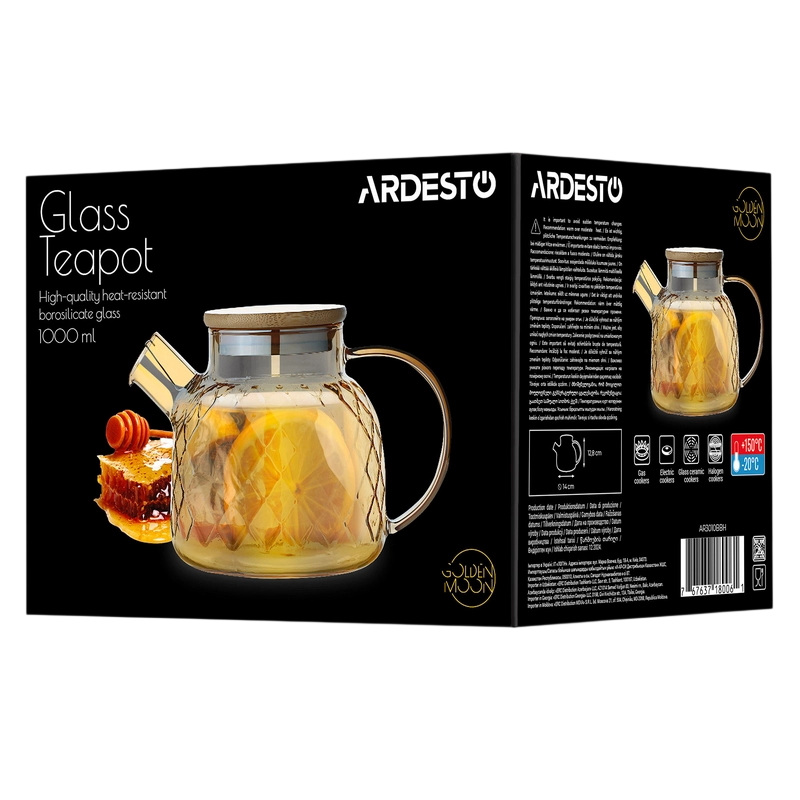 Ceainic cu infuzor Ardesto AR3010BBH Golden Moon Diamond Auriu
