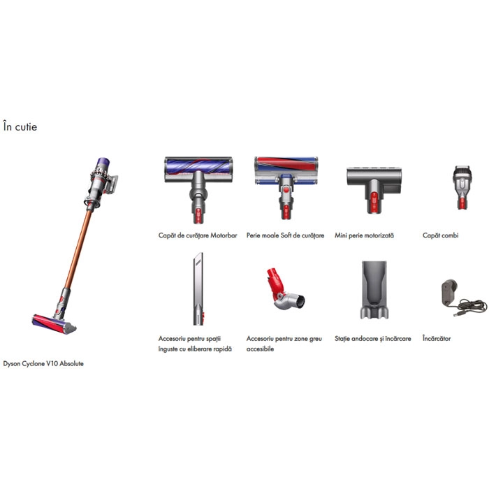 Вертикальный Пылесос Dyson V10 Absolute Нержавеющая сталь