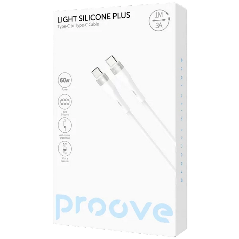 Кабель для зарядки и синхронизации Proove Light Silicone Plus Белый