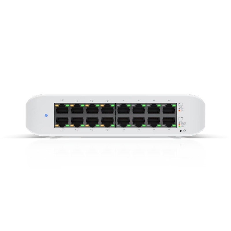 Comutator PoE Ubiquiti USW-Lite-16-POE Negru