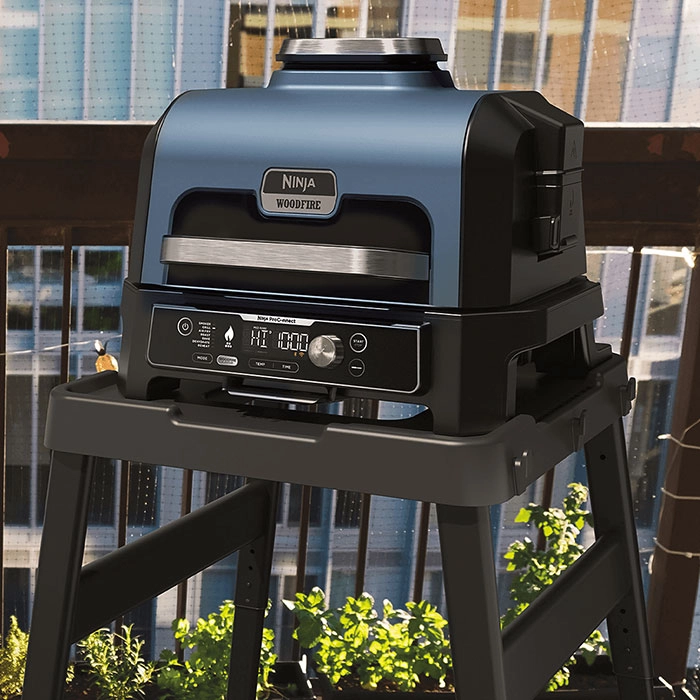 Grătar electric Ninja Woodfire Pro Connect XL Albastru | Negru