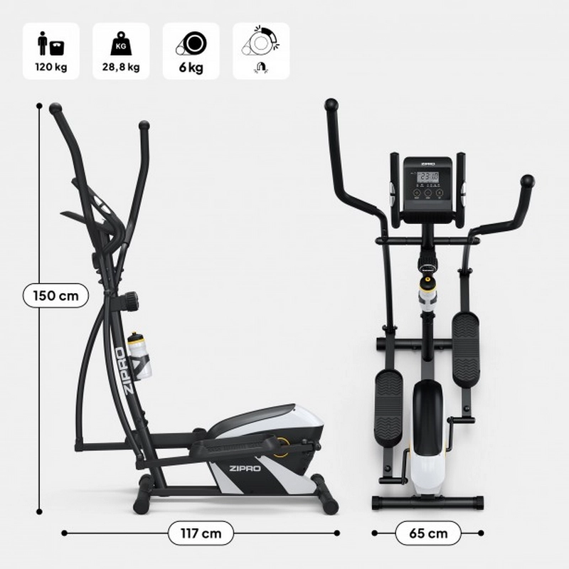 Bicicletă eliptică Zipro Shox RS Negru