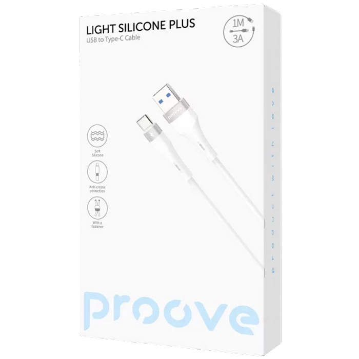Cablu încărcare și sincronizare Proove Light Silicone Plus Alb