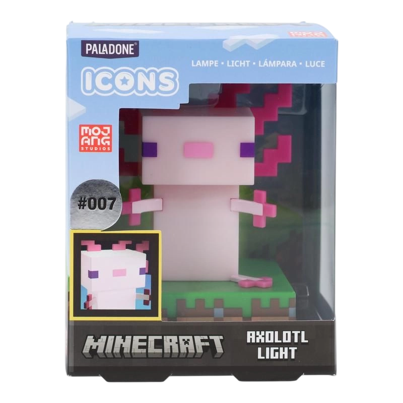 Lampă de noapte Paladone Minecraft Axolotl Icon Light V2