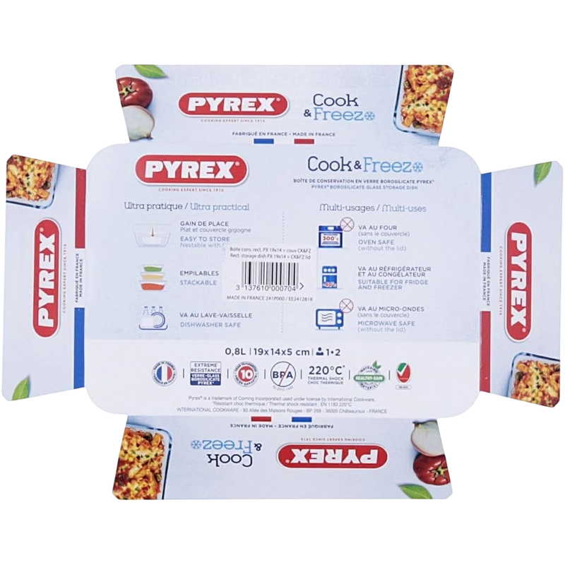 Tava de copt Pyrex 241P000 Cook&Freez Transparent