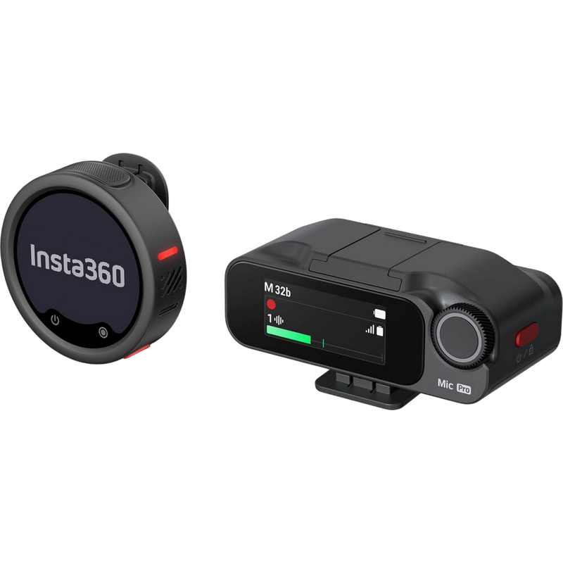 Портативный записывающий микрофон Insta360 Mic Pro (1 TX + 1 RX) Беспроводной Черный