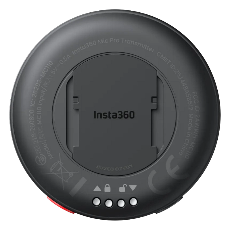 Портативный записывающий микрофон Insta360 Mic Pro (1 TX + 1 RX) Беспроводной Черный