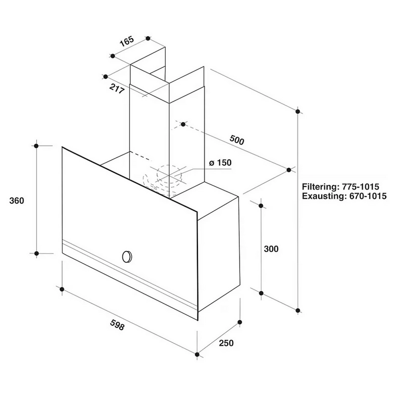 Наклонная Вытяжка Whirlpool WHVA 62F LM K Черный