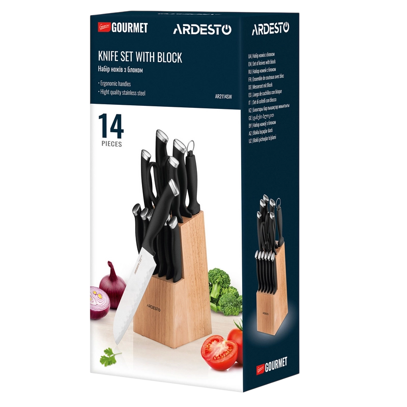 Set de Cuțite Ardesto AR2114SW Gemini Gourmet Negru