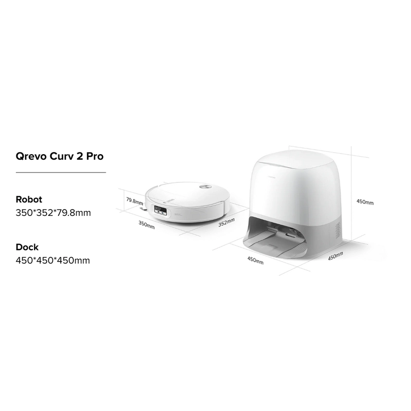 Робот-Пылесос Roborock Qrevo Curv 2 Pro Белый