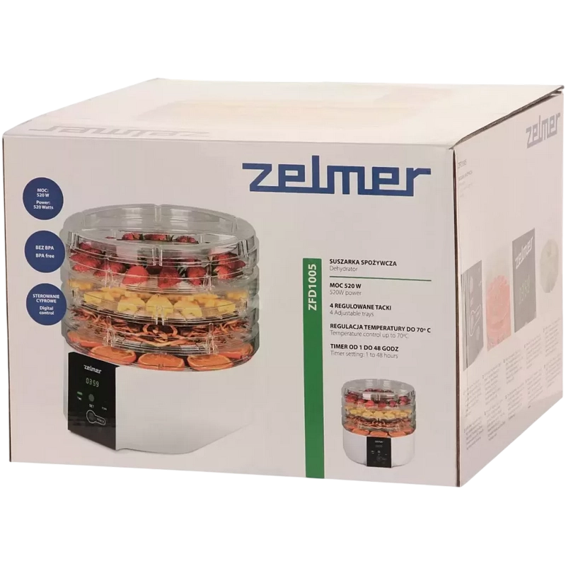 Сушилка для фруктов Zelmer ZFD1005 Белый