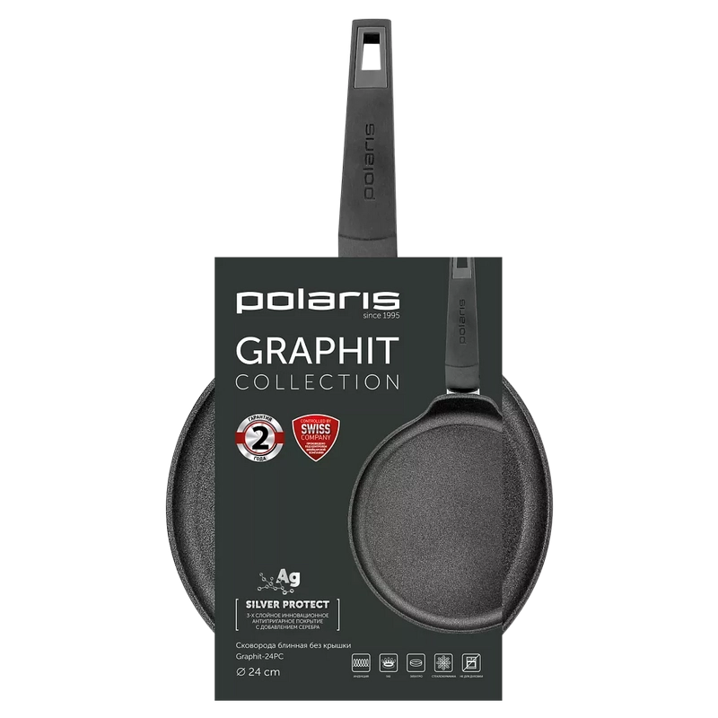 Блинная сковорода Polaris Graphit-24PC Graphit Чёрный