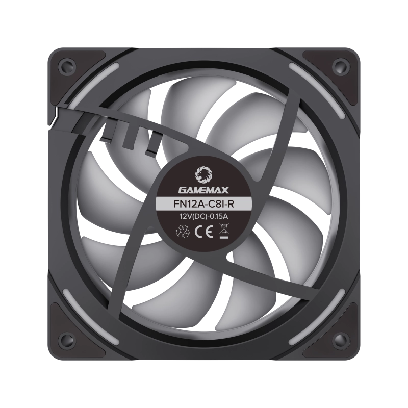 Ventilator PC Gamemax FN12A-C8I-R 120 mm Negru
