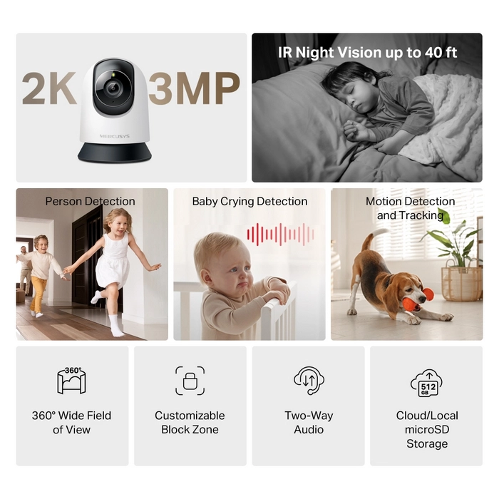 Camera de supraveghere MERCUSYS MC210 Alb