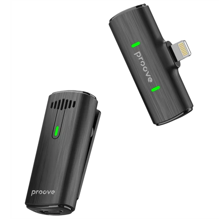 Microfon portabil pentru înregistrare vocală Proove Demo Lightning Fără fir Negru