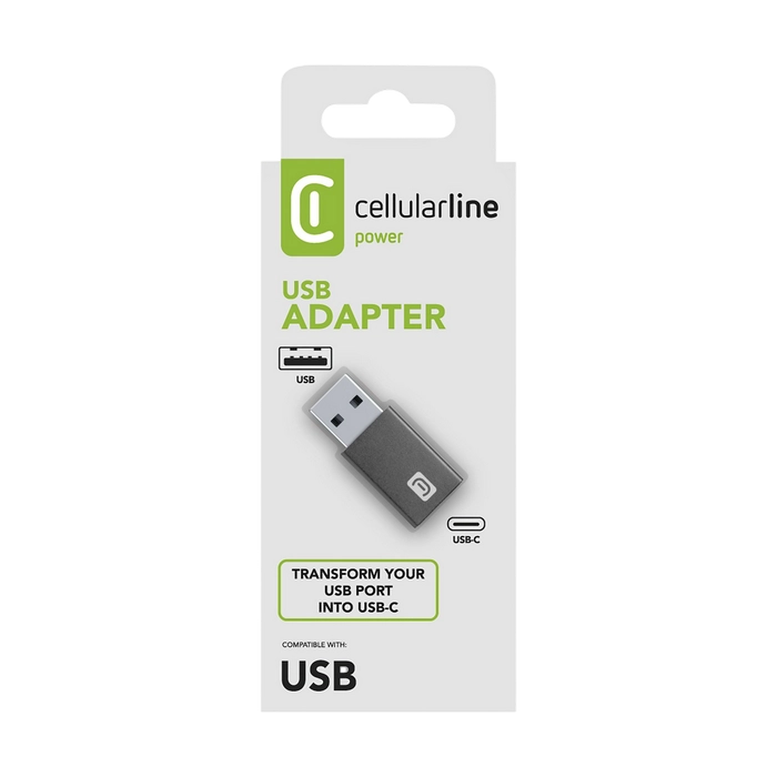 Adaptor USB Cellularline USB to USB-C Negru