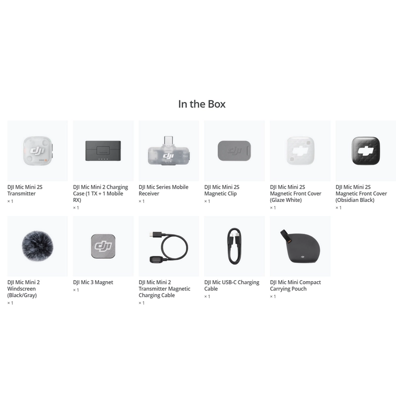 Microfon portabil pentru înregistrare vocală DJI Mic Mini 2S (1 TX + 1 Mobile RX + Charging Case) Fără fir Negru