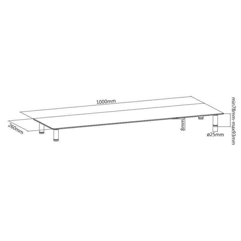 Подставка для монитора Gembird MS-TABLE-GL-01 Прозрачный