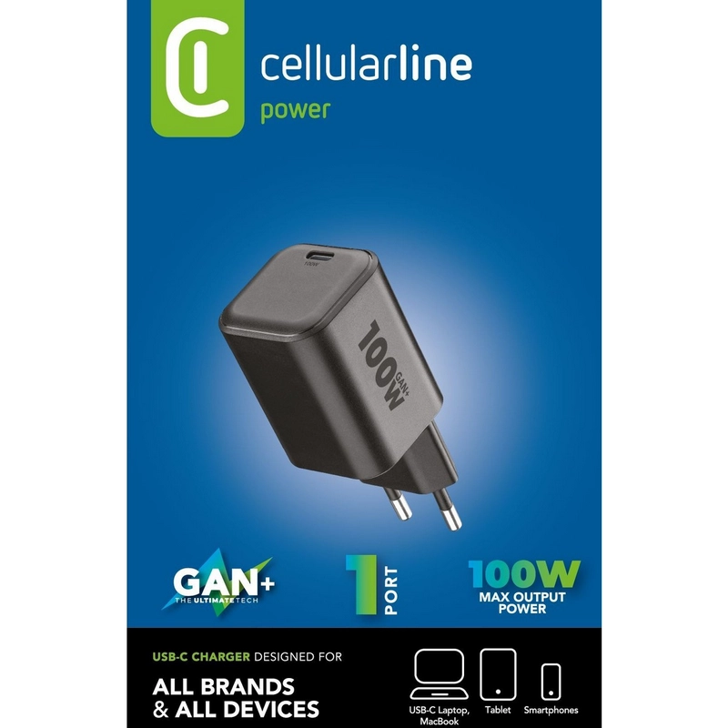 Încărcător Cellularline ACH USB-C GaN Negru
