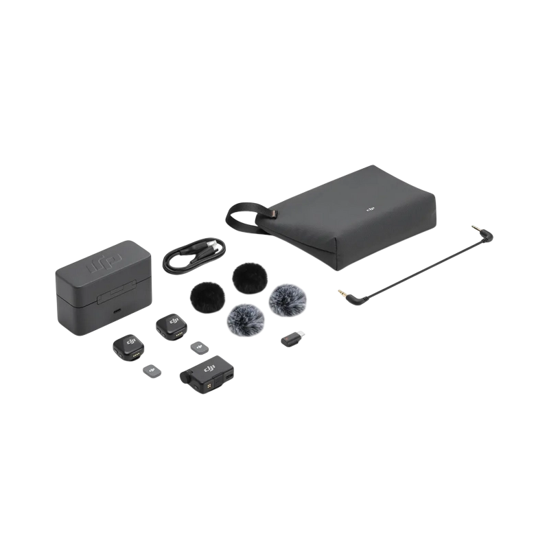Портативный записывающий микрофон DJI Mic Mini (2 TX + 1 RX + Charging Case) Беспроводной Черный