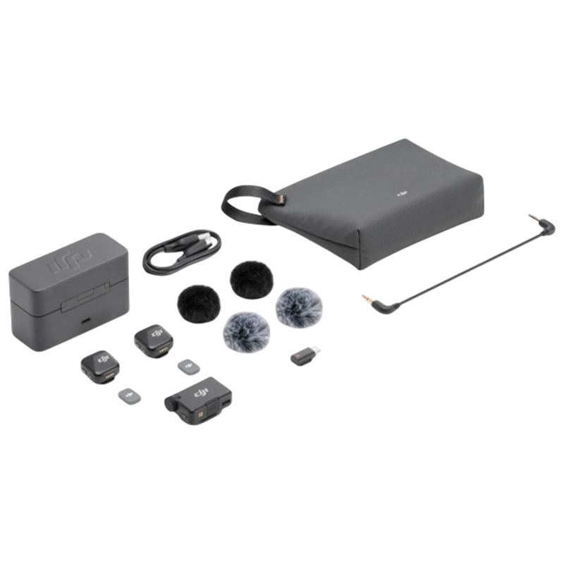 Портативный записывающий микрофон DJI Mic Mini (2 TX + 1 RX + Charging Case) Беспроводной Черный