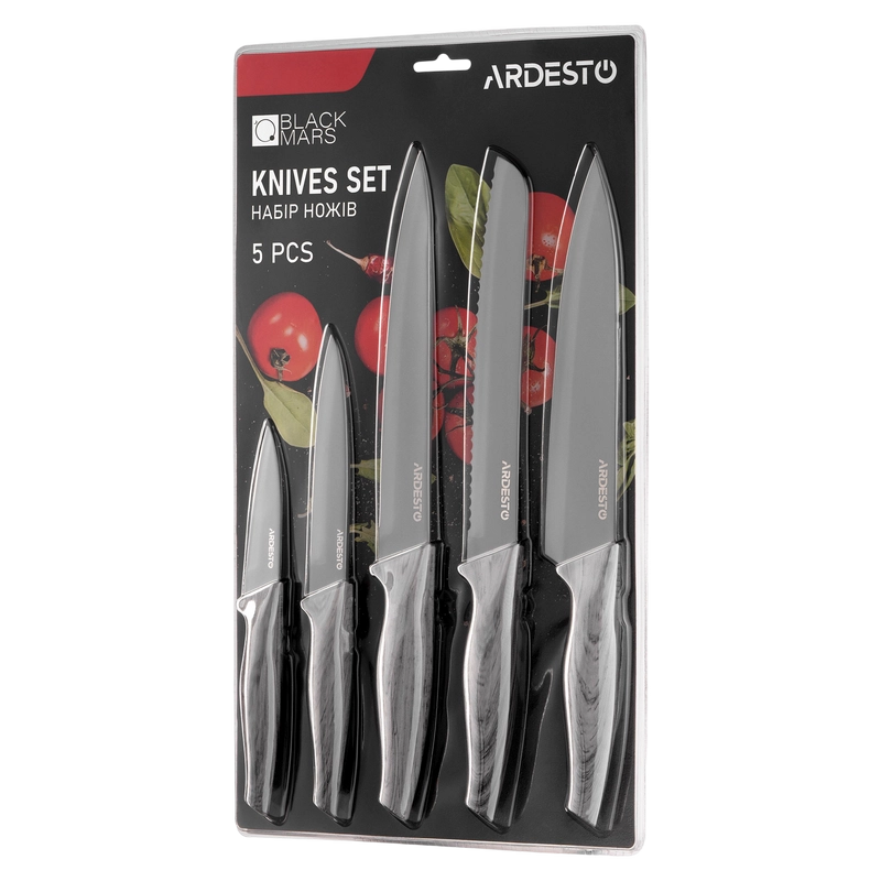 Set de Cuțite Ardesto AR2105BG Black Mars Gri