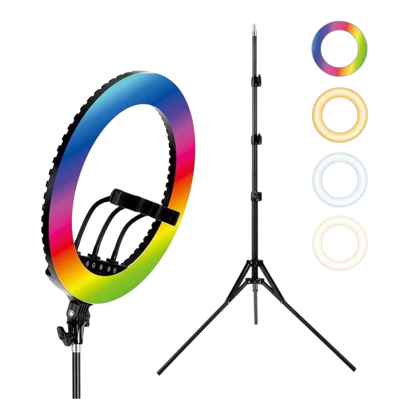 Lampă circulară Selfie Ring Light HQ-18 RGB Negru
