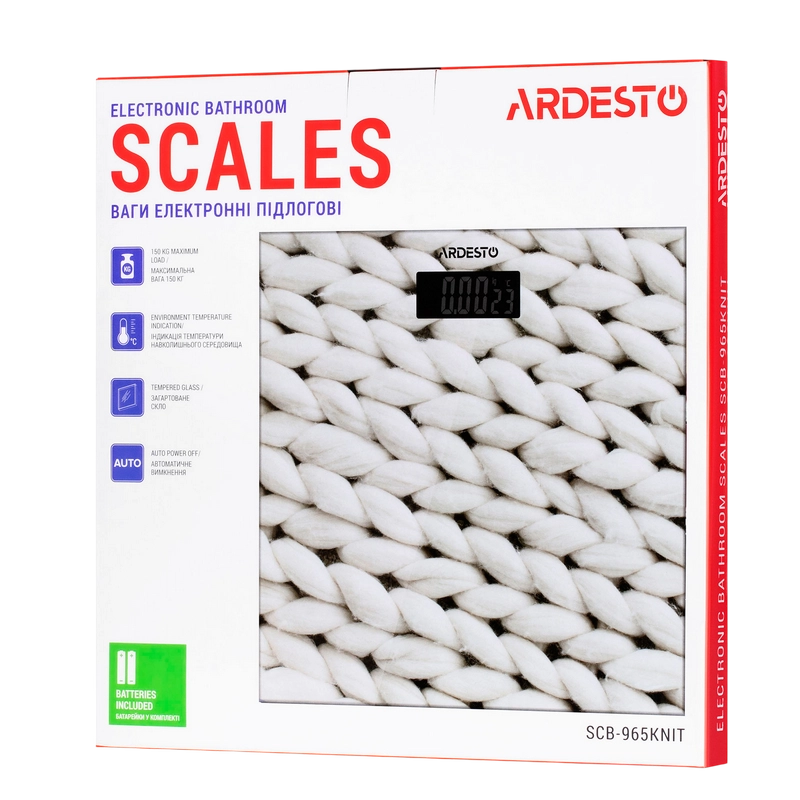 Электронные напольные весы Ardesto SCB-965KNIT Белый