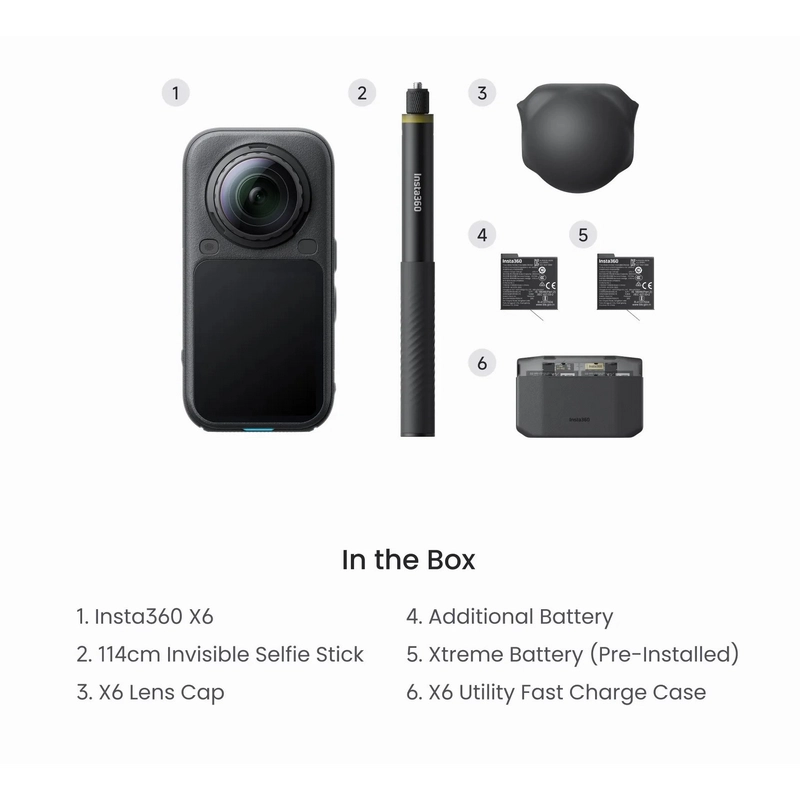 Cameră action Insta360 X6 Essentials Bundle Negru