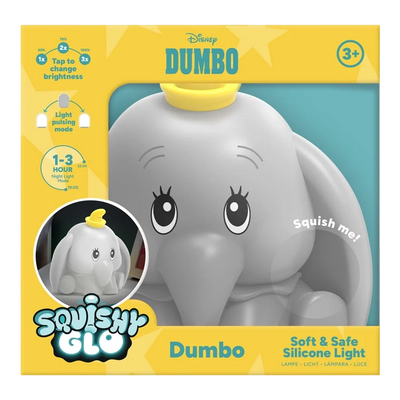 Lampă de noapte Paladone Dumbo SquishyGlo Silicone Light Temperatura cu 3 Culorii