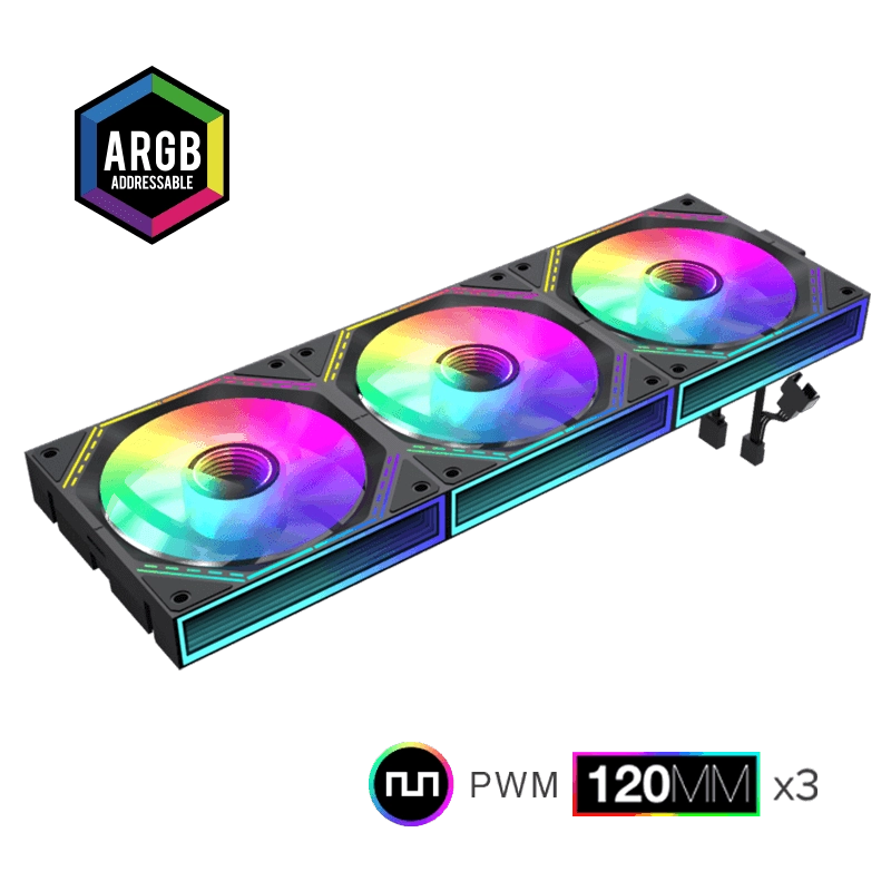 Ventilator PC Gamemax FN12A-S3I-R 120 mm Negru