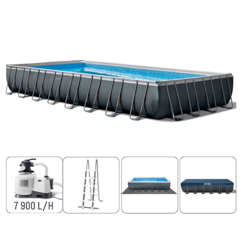 Piscină cu cadru metalic Intex Ultra XTR Frame 26364 Antracit